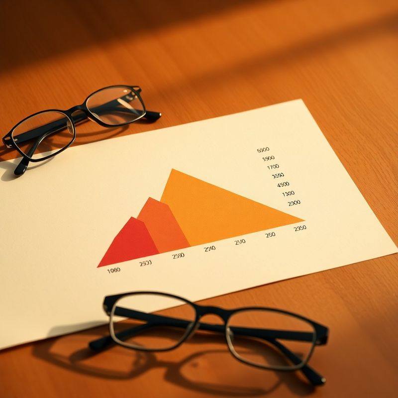 Piramidă demografică tipărită pe hârtie crem, lângă ochelari de citit